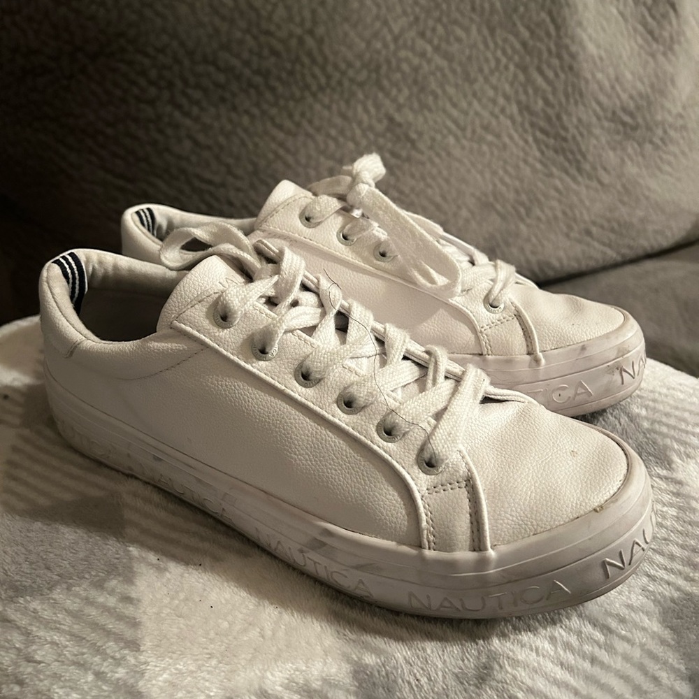 Nautica Classic White Lace-Up Sneakers